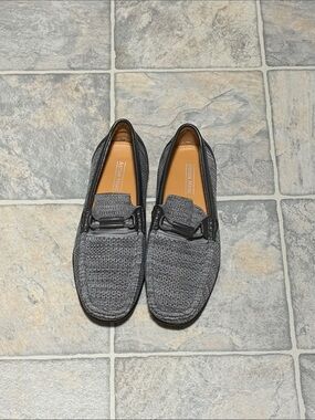 Aston Marc Men's Gray Knit Slip-On Loafers